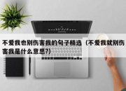 不爱我也别伤害我的句子精选（不爱我就别伤害我是什么意思?）