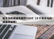 关于马的成语及解析470个（十个关于马的成语并解释）