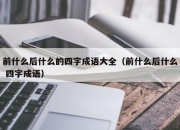 前什么后什么的四字成语大全（前什么后什么 四字成语）