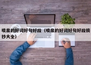 喷泉的好词好句好段（喷泉的好词好句好段摘抄大全）