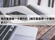 杨万里是哪一个朝代的（杨万里是哪一个朝代的人）