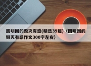 圆明园的毁灭有感(精选39篇)（圆明园的毁灭有感作文300字左右）