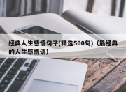 经典人生感悟句子(精选500句)（最经典的人生感悟语）