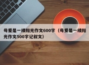 母爱是一缕阳光作文600字（母爱是一缕阳光作文500字记叙文）