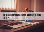 离别的诗句(精选220句)（离别的诗句有什么?）