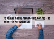 老师是什么排比句摘抄(精选180句)（老师是什么?写成排比句）